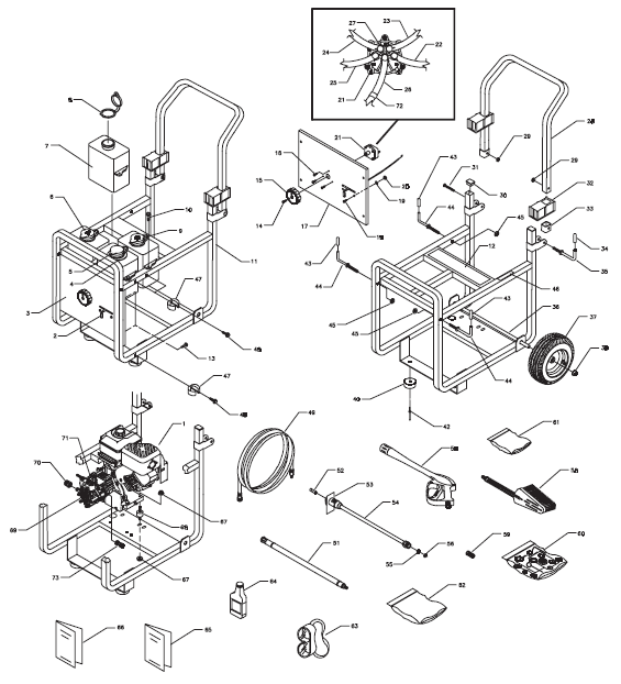 DR 1579-0 Pressure Washer replacement Parts and breakdown